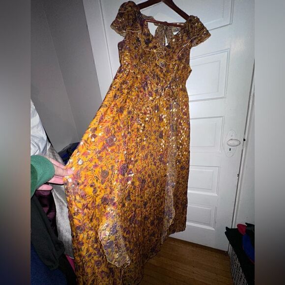 Marie Oliver NWTs Silk Blend Jayda Dress in Marigold Harvest Size 4 - Picture 4 of 13